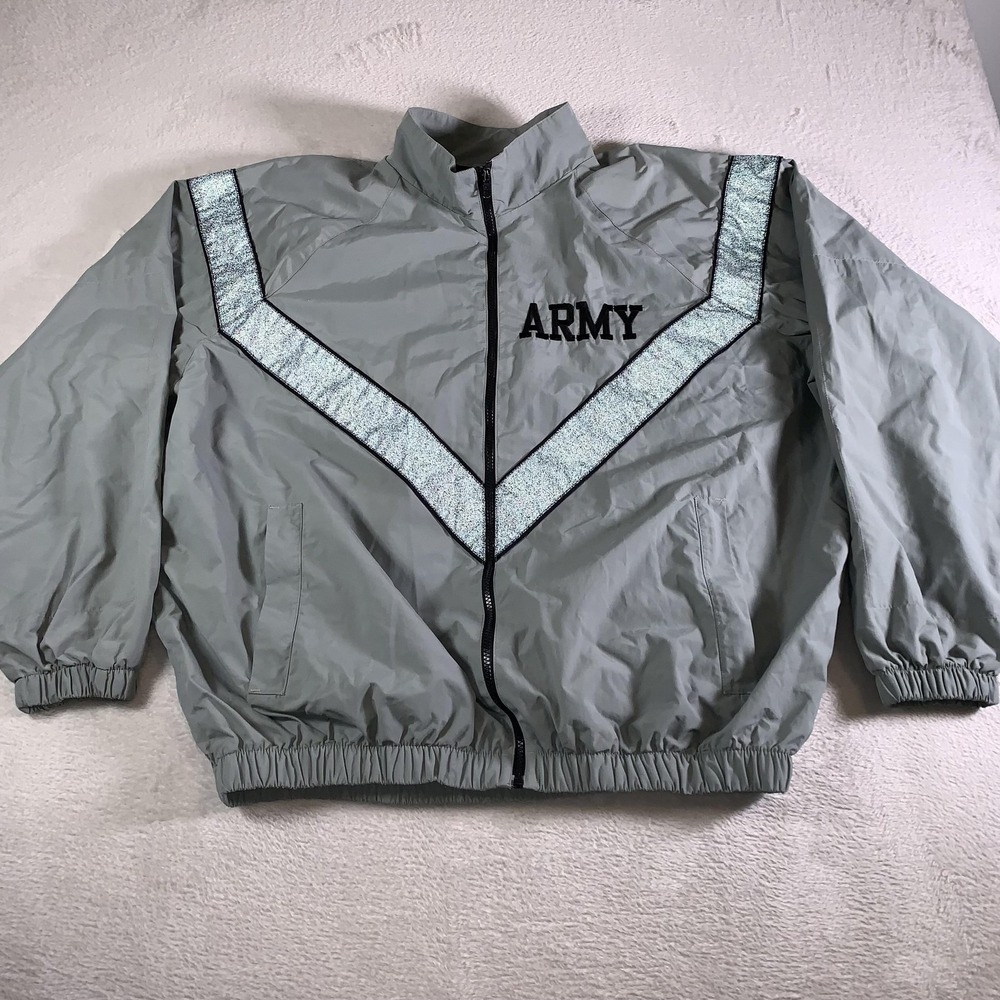 Army PFU Jacket Mens XL Gray Windbreaker‎ Reflective PT American Power Source